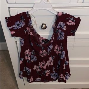 Kendall & Kylie off the shoulder floral top